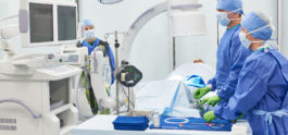Physicians in a Catheterization laboratory (Cathlab) with CSI product